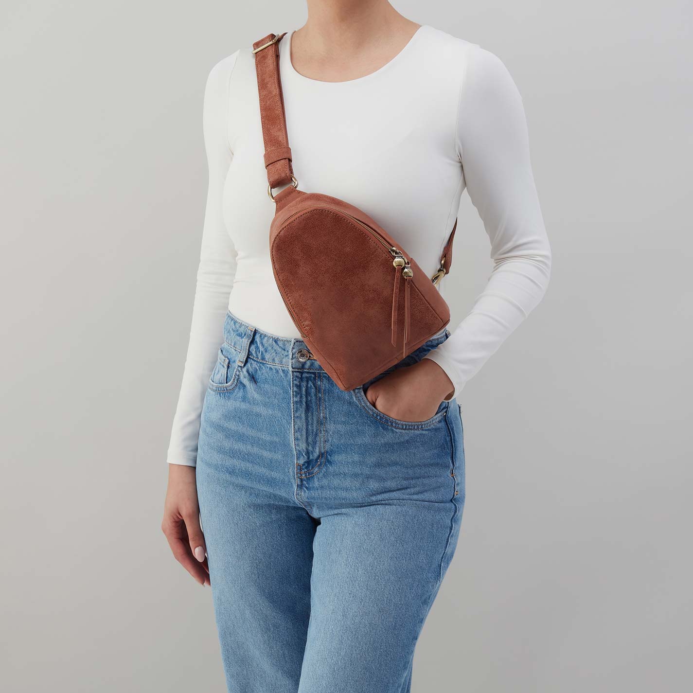 Fern Sling in Buffed Leather - Burnished Saddle