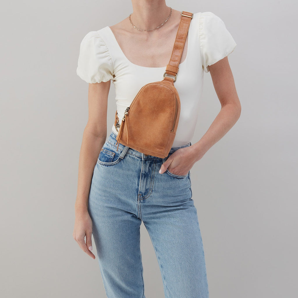 Fern Sling In Buffed Leather - Whiskey