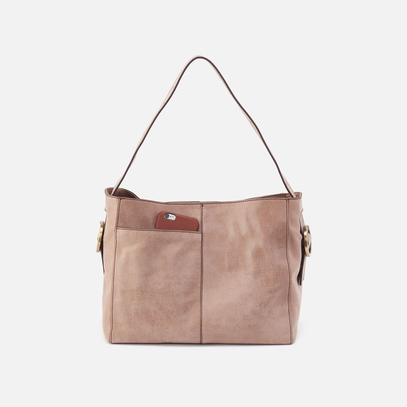 Render Shoulder Bag In Buffed Leather - Hazel