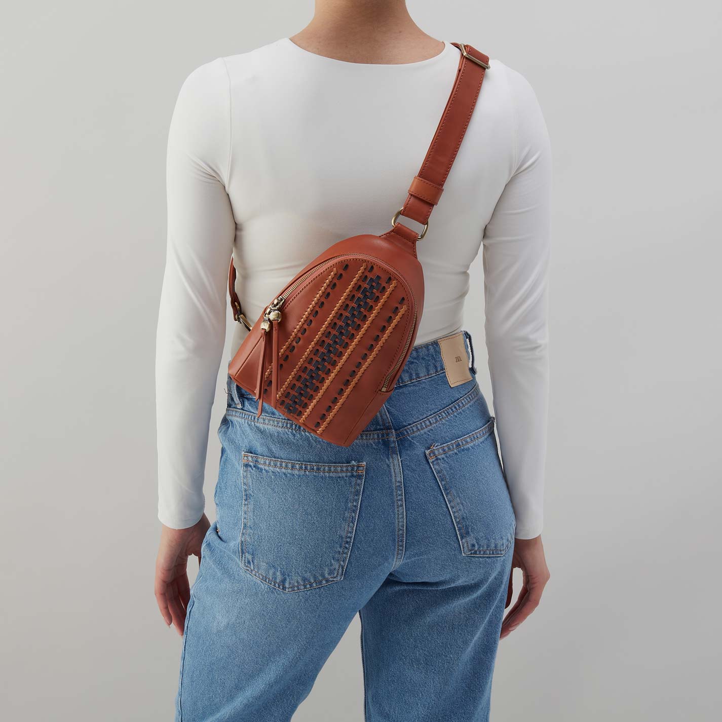 Fern Sling in Smooth Leather with Multi Stitch - Timberline